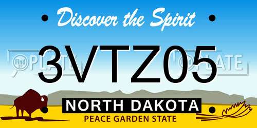 3VTZ05 North Dakota License Plate