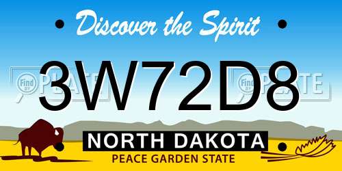3W72D8 North Dakota License Plate