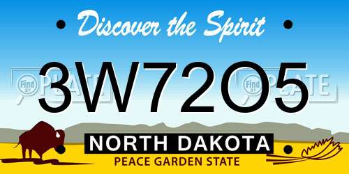 3W72O5 North Dakota License Plate