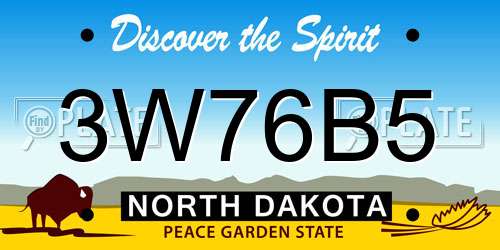 3W76B5 North Dakota License Plate