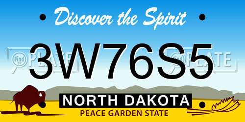 3W76S5 North Dakota License Plate