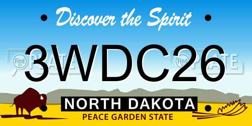 3WDC26 North Dakota License Plate