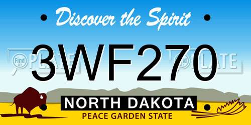 3WF270 North Dakota License Plate