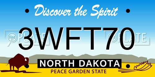 3WFT70 North Dakota License Plate