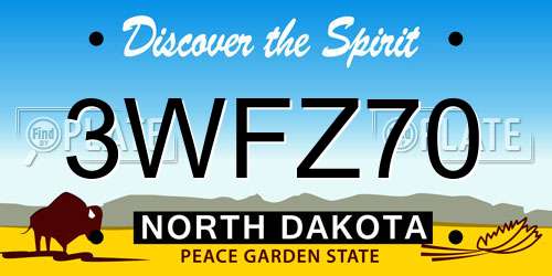 3WFZ70 North Dakota License Plate