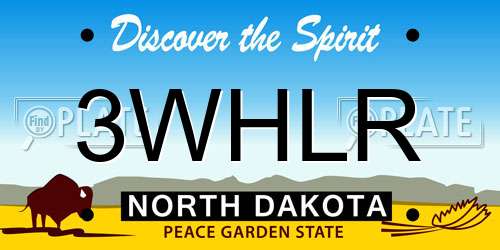 3WHLR North Dakota License Plate