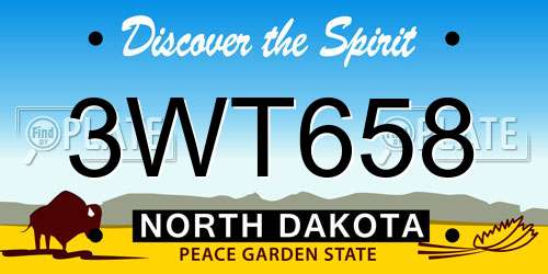 3WT658 North Dakota License Plate