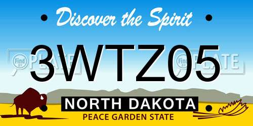 3WTZ05 North Dakota License Plate