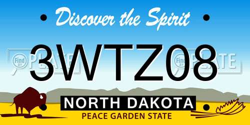 3WTZ08 North Dakota License Plate