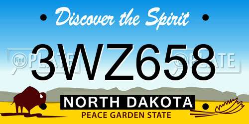 3WZ658 North Dakota License Plate