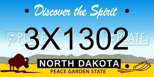 3X1302 North Dakota License Plate