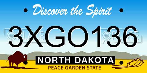 3XGO136 North Dakota License Plate