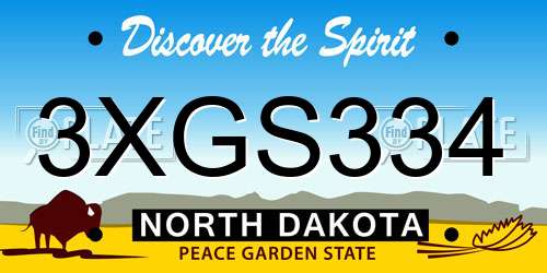 3XGS334 North Dakota License Plate