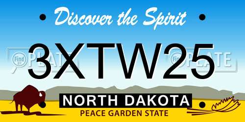 3XTW25 North Dakota License Plate