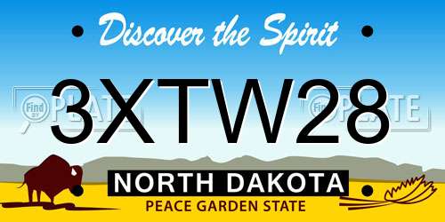 3XTW28 North Dakota License Plate