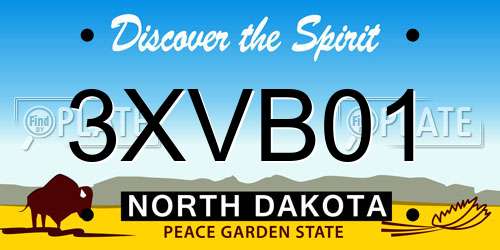3XVB01 North Dakota License Plate