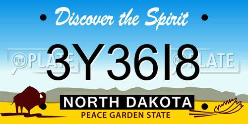 3Y36I8 North Dakota License Plate