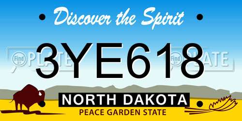 3YE618 North Dakota License Plate