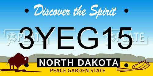 3YEG15 North Dakota License Plate