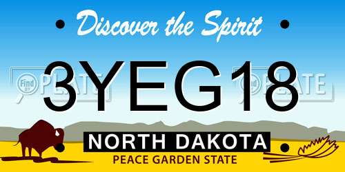 3YEG18 North Dakota License Plate
