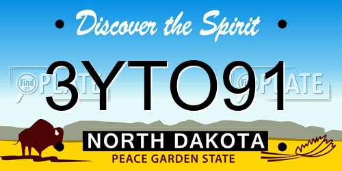3YTO91 North Dakota License Plate