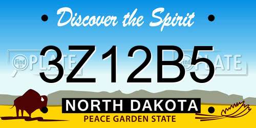 3Z12B5 North Dakota License Plate