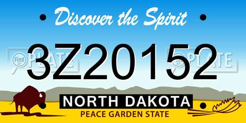 3Z20152 North Dakota License Plate