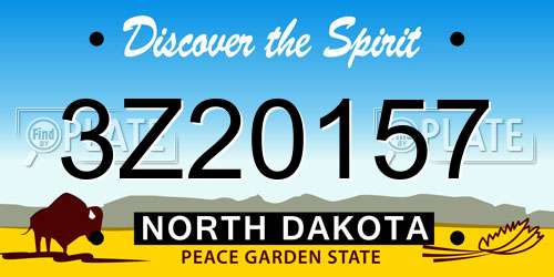 3Z20157 North Dakota License Plate