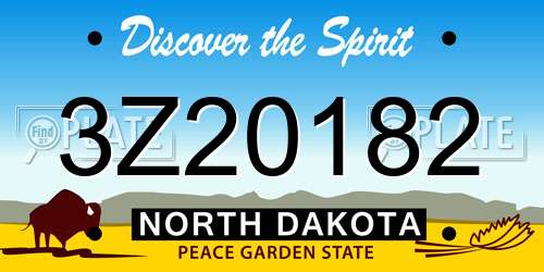 3Z20182 North Dakota License Plate