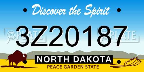 3Z20187 North Dakota License Plate
