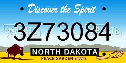3Z73084 North Dakota License Plate