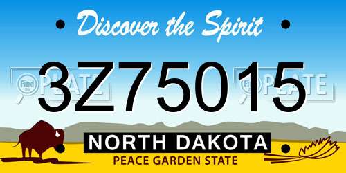 3Z75015 North Dakota License Plate