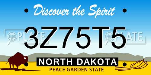 3Z75T5 North Dakota License Plate