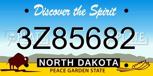 3Z85682 North Dakota License Plate