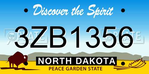 3ZB1356 North Dakota License Plate