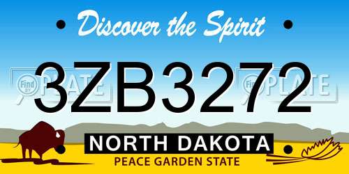 3ZB3272 North Dakota License Plate