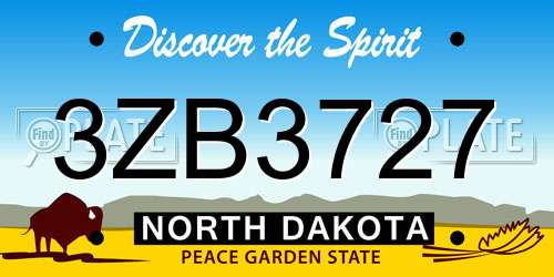 3ZB3727 North Dakota License Plate