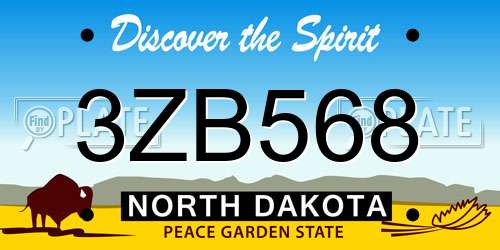 3ZB568 North Dakota License Plate