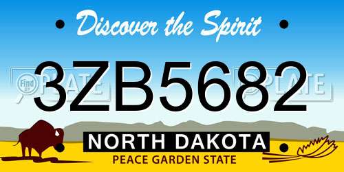 3ZB5682 North Dakota License Plate