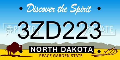 3ZD223 North Dakota License Plate