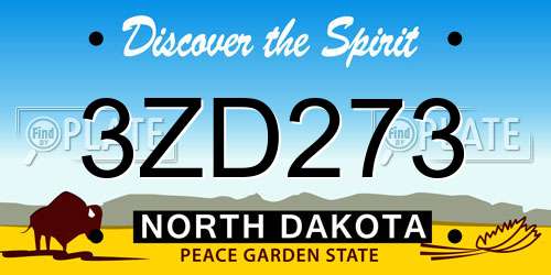 3ZD273 North Dakota License Plate