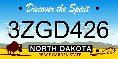 3ZGD426 North Dakota License Plate