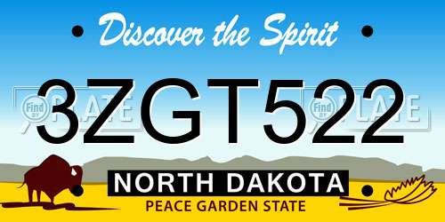 3ZGT522 North Dakota License Plate