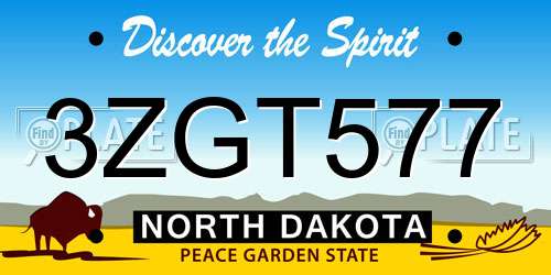 3ZGT577 North Dakota License Plate