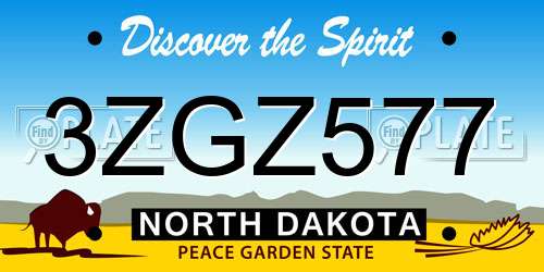 3ZGZ577 North Dakota License Plate