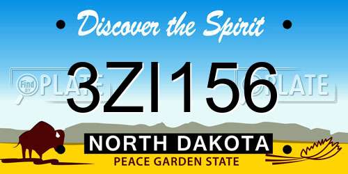 3ZI156 North Dakota License Plate