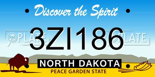 3ZI186 North Dakota License Plate