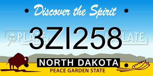 3ZI258 North Dakota License Plate