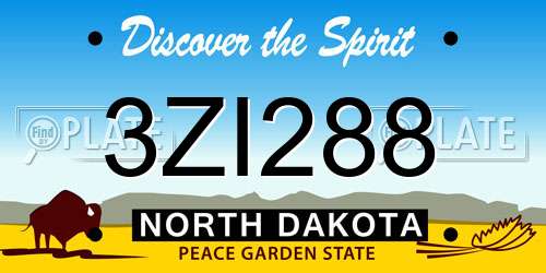 3ZI288 North Dakota License Plate