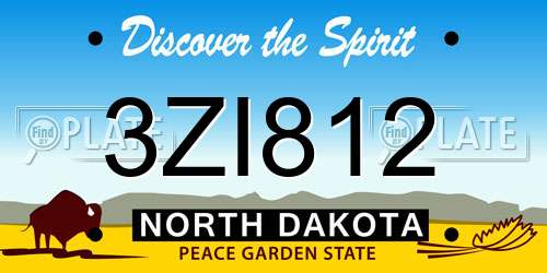 3ZI812 North Dakota License Plate